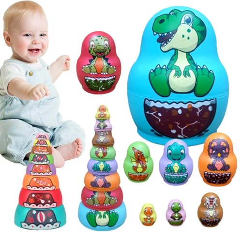 Stapelbare russische Nistpuppen | Nesting-Puppen für Kinder, stoßfeste, hitzebeständige, stapelbare Dinosaurier-Russische Puppen für und Mädchen, kreatives Geschenk Stapelbare russische Nistpuppen | Nesting-Puppen für Kinder, stoßfeste, hitzebeständige, stapelbare Dinosaurier-Russische Puppen für und Mädchen, kreatives Geschenk von Generic