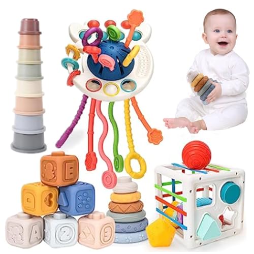 Stapelbares Beißspielzeug, buntes sensorisches Spielzeug Set | Stapelbare Bausteine Set - Sensorisches Spielzeug für Kleinkinder, Sortieren, Stapeln und Stecken, Beißblöcke, Empi Becher Stapelbares Beißspielzeug, buntes sensorisches Spielzeug Set | Stapelbare Bausteine Set - Sensorisches Spielzeug für Kleinkinder, Sortieren, Stapeln und Stecken, Beißblöcke, Empi Becher von Generic