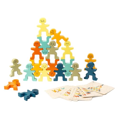 Stapelbares Figurenset, stapelbare Bausteine, sensorische Balance-Blöcke aus , frühes Lernen, stapelbares Spielzeug für Vorschulaktivitäten von Generic