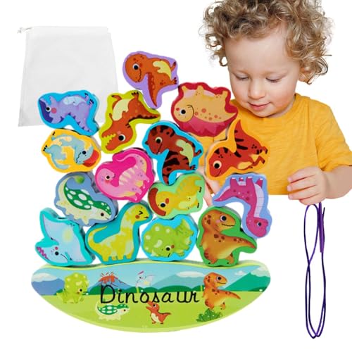 Stapelbares Gleichgewichtsspiel, Stapelblöcke-Set, Schnürblöcke - Vorschul-Lernspiele, Balance-Lernaktivitäten, Spielzeug für und Mädchen von Generic