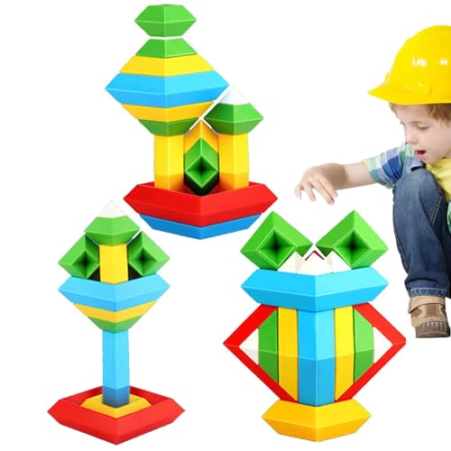 Stapelspielzeug für Kinder, Bauklötze Set | Stapeln von Blöcken für den Unterricht 'Lernen | 45 Teile entwickeln motorische Fähigkeiten, lebendige Farben Montessori Learning Stapelspielzeug für Kinder, Bauklötze Set | Stapeln von Blöcken für den Unterricht 'Lernen | 45 Teile entwickeln motorische Fähigkeiten, lebendige Farben Montessori Learning von Generic