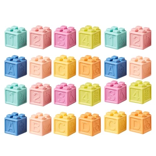 Stapelspielzeug für Kinder, weiche Bausteine - Stapelspielzeug Set aus Gummi | Sensorisches Spielzeug für Kinder Konstruktionsspielzeug, Bauklötze Bausteine Bausteine Appr von Generic