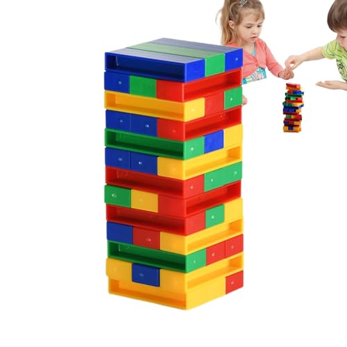 Stapelturm-Spiel, Tumbling Tower-Spiel,Stacking Blocks Tower-Spiele - Lustiges buntes Tumbling Tower-Spiel, Balancierwürfel-Tischspiel für Familientreffen von Generic