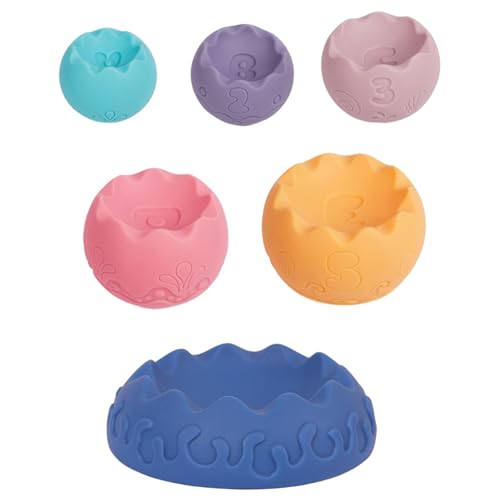 Stapelturm Spielzeug,Regenbogen Stapelspielzeug, Sensorisches Eierschale Gummi Stapelspielzeug, Weiche Bausteine Vorschule Lernspielzeug für Kinder und Mädchen von Generic