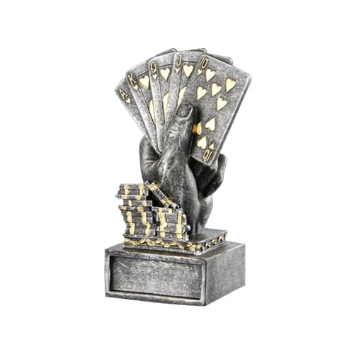 Statue aus Kunstharz, 4,52 Zoll hoch, modernes für Sammelfiguren, Poker-Trophäen auf quadratischer Basis von Luxus, mit personalisierbarer Gravur Statue aus Kunstharz, 4,52 Zoll hoch, modernes für Sammelfiguren, Poker-Trophäen auf quadratischer Basis von Luxus, mit personalisierbarer Gravur von Generic