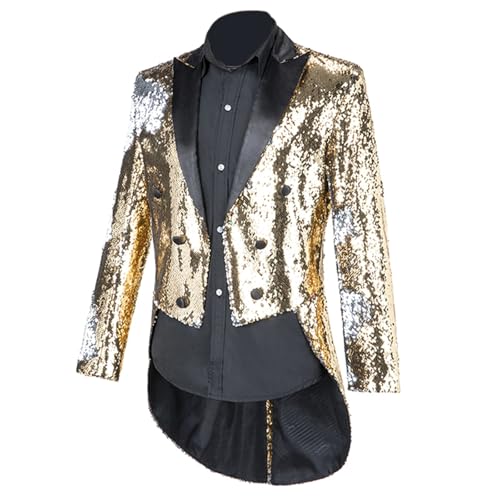 Steampunk Anzug Herren Pailletten - Gothic Frack Herren Midi Mode Mantel Glitzer Klassisch Viktorianische Hof Gehrock Elegant Glitzerjacke Mittelalter Vampir Kleidung Cosplay Karneval Halloween Steampunk Anzug Herren Pailletten - Gothic Frack Herren Midi Mode Mantel Glitzer Klassisch Viktorianische Hof Gehrock Elegant Glitzerjacke Mittelalter Vampir Kleidung Cosplay Karneval Halloween von Generic