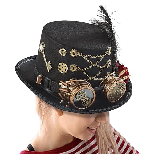 Steampunk Cup mit Brille Gothic Steampunk Hut Gothic Cup Hut Gothic Cup Cap Gothic Steampunk Hut Uni Gothic Cup Hut Kostüm Gothic Cups Zubehör von Generic