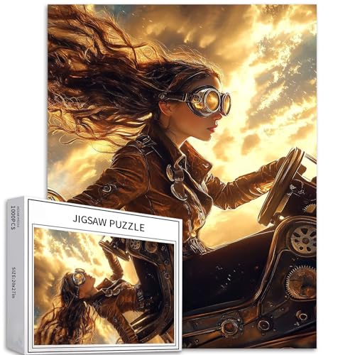 Steampunk Frauen-Puzzles für Erwachsene, Fantasie-Kunststil-Puzzle, anspruchsvolle Familienaktivitäten, buntes Bastelpuzzle für Heimdekoration, Geschenke, 50 x 70 cm, 1000 Teile Steampunk Frauen-Puzzles für Erwachsene, Fantasie-Kunststil-Puzzle, anspruchsvolle Familienaktivitäten, buntes Bastelpuzzle für Heimdekoration, Geschenke, 50 x 70 cm, 1000 Teile von Generic