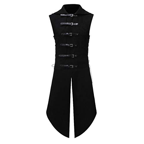 Steampunk Herren Anzugweste - Gothic Frack Herren Lang Trendy Schwarz Mittelalter Jacke Viktorianische Hof Gehrock Elegant Tuxedo Theater Performance Piraten Kleidung Halloween Kostüm Steampunk Herren Anzugweste - Gothic Frack Herren Lang Trendy Schwarz Mittelalter Jacke Viktorianische Hof Gehrock Elegant Tuxedo Theater Performance Piraten Kleidung Halloween Kostüm von Generic