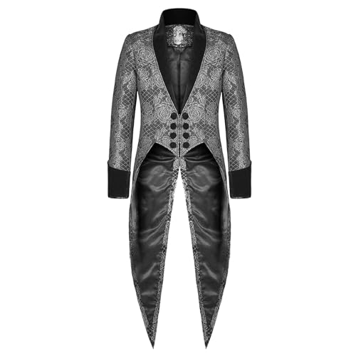Steampunk Herren Edelmann Frack Gothic Jacke Herren Midi Stickerei Gold Mantel Stehkragen Viktorianischen Palast Gehrock Retro Mittelalterliches Tuxedo Elegant Performance-Kleidung Halloween Outfit Steampunk Herren Edelmann Frack Gothic Jacke Herren Midi Stickerei Gold Mantel Stehkragen Viktorianischen Palast Gehrock Retro Mittelalterliches Tuxedo Elegant Performance-Kleidung Halloween Outfit von Generic