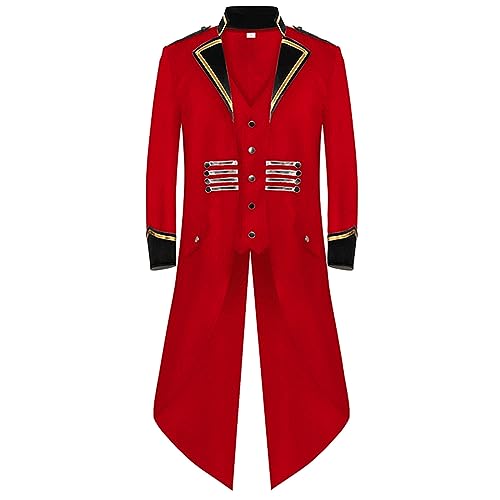 Steampunk Herren Jacke, Gothic Frack Herren Lang, Mode Weiß Mantel Stehkragen Retro Mittelalter Gehrock Viktorianischenn Hof Elegant Tuxedo Theater Performance-Kleidung Halloween Outfit Steampunk Herren Jacke, Gothic Frack Herren Lang, Mode Weiß Mantel Stehkragen Retro Mittelalter Gehrock Viktorianischenn Hof Elegant Tuxedo Theater Performance-Kleidung Halloween Outfit von Generic