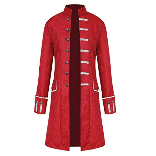 Steampunk Herren Kostüm, Karneval Kostüm Herren Gotisch Mantel Herren, Smokingjacken Für Herren Gothic Steampunk Vintage Tailcoat Jacke Mittelalter Viktorianischen Gehrock Uniform Cosplay Kostüm von Generic