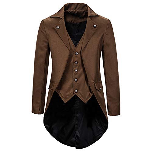 Steampunk Herren Kostüm - Gothic Jacke Herren Midi Schwarz Mittelalter Frack Retro Viktorianische Hof Gehrock Mantel Elegant Tuxedo Theater Performance Piraten Vampir Kleidung Karneval Halloween Steampunk Herren Kostüm - Gothic Jacke Herren Midi Schwarz Mittelalter Frack Retro Viktorianische Hof Gehrock Mantel Elegant Tuxedo Theater Performance Piraten Vampir Kleidung Karneval Halloween von Generic