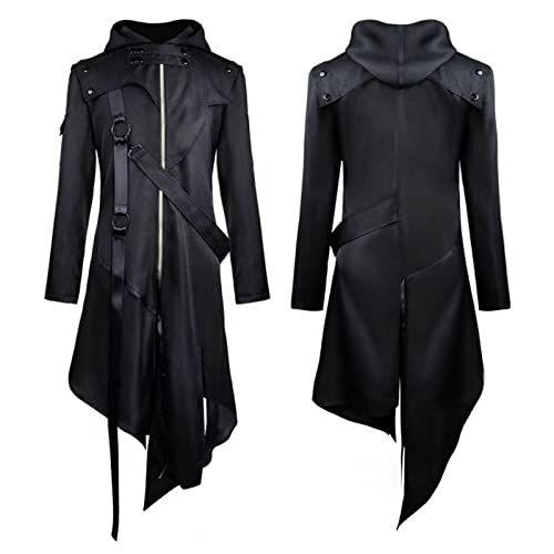 Steampunk Herren Mantel - Gothic Jacke Herren Große Größen Mittelalter Trendy Schwarz Frack Unregelmäßige Viktorianische Hof Gehrock mit Zip Nightclub Party Uniform Cosplay Kleidung Karneval Halloween Steampunk Herren Mantel - Gothic Jacke Herren Große Größen Mittelalter Trendy Schwarz Frack Unregelmäßige Viktorianische Hof Gehrock mit Zip Nightclub Party Uniform Cosplay Kleidung Karneval Halloween von Generic
