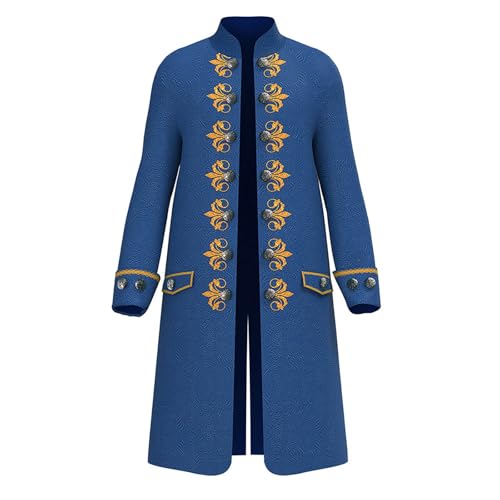 Steampunk Herren Mantel Große Größen - Gothic Jacke Herren Midi Trendy Mittelalter Frack Jacquard Viktorianische Hof Gehrock Elegant Frack Theater Königlicher Kleidung Cosplay Halloween Kostüm von Generic