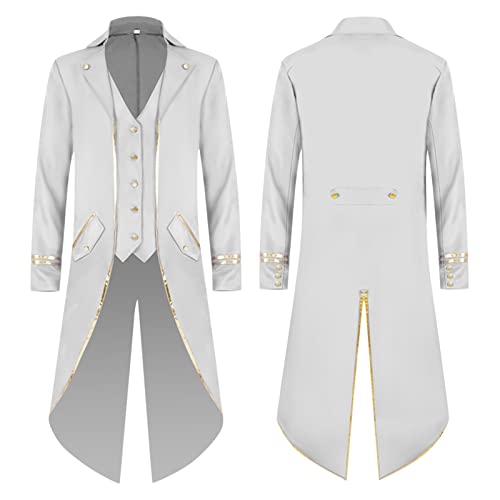 Steampunk Jacke Herren Slim Fit - Gothic Mantel Herren Midi Trendy Frack mit Knöpft Mittelalter Gehrock Viktorianische Hof Anzugweste Elegant Tuxedo Piraten Vampir Kleidung Halloween Kostüm Steampunk Jacke Herren Slim Fit - Gothic Mantel Herren Midi Trendy Frack mit Knöpft Mittelalter Gehrock Viktorianische Hof Anzugweste Elegant Tuxedo Piraten Vampir Kleidung Halloween Kostüm von Generic