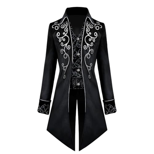 Steampunk-Jacke für Herren, Stickerei, Vintage, Gothic, Steampunk, , Gothic-Jacke, Gehrock, Renaissance-Mantel, viktorianische Jacke für Herren, Schwarz, L Steampunk-Jacke für Herren, Stickerei, Vintage, Gothic, Steampunk, , Gothic-Jacke, Gehrock, Renaissance-Mantel, viktorianische Jacke für Herren, Schwarz, L von Generic