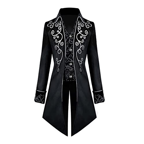 Steampunk Kostüm Herren Gothic Frack Herren Midi Klassisch Rot Mittelalterliches Mantel mit Knöpft Elegant Tuxedo Viktorianischenn Palast Jacke Jacquard Theater Cosplay Kleidung Halloween Outfit Steampunk Kostüm Herren Gothic Frack Herren Midi Klassisch Rot Mittelalterliches Mantel mit Knöpft Elegant Tuxedo Viktorianischenn Palast Jacke Jacquard Theater Cosplay Kleidung Halloween Outfit von Generic
