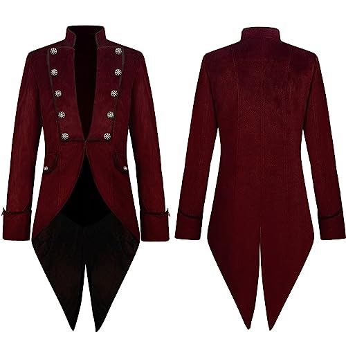 Steampunk Kostüm Herren Gothic Jacke Herren Midi Loose fit Mittelalterliches Frack Klassisch Zweireihig Elegant Tuxedo Viktorianischenn Palast Mantel Theater Cosplay Kleidung Halloween Outfit Steampunk Kostüm Herren Gothic Jacke Herren Midi Loose fit Mittelalterliches Frack Klassisch Zweireihig Elegant Tuxedo Viktorianischenn Palast Mantel Theater Cosplay Kleidung Halloween Outfit von Generic
