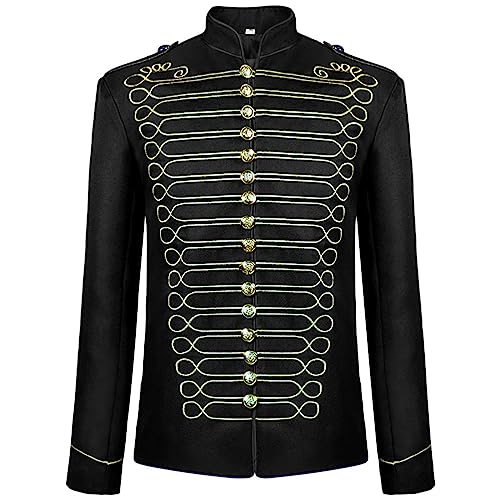 Steampunk Mantel Herren, Für Karneval Fasching Kostüm Medieval Victorian Frack Costumes, Smoking Viktorianischen Gehrock Uniform Smoking Retro Langer Button Kleidung Cosplay Smoking Mittelalter von Generic