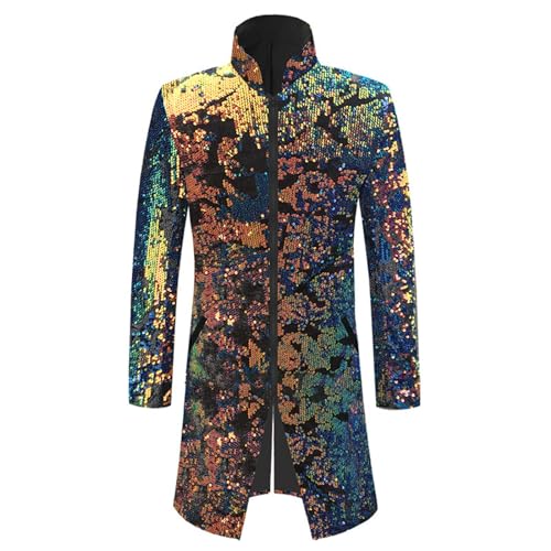 Steampunk Mantel Herren Pailletten, Gothic Jacke Herren Midi, Mittelalter Glitzerjacke Viktorianischen Hof Gehrock Glitzer Anzug Retro Mittelalter Uniform Elegant Performance-Kleidung Halloween Outfit Steampunk Mantel Herren Pailletten, Gothic Jacke Herren Midi, Mittelalter Glitzerjacke Viktorianischen Hof Gehrock Glitzer Anzug Retro Mittelalter Uniform Elegant Performance-Kleidung Halloween Outfit von Generic