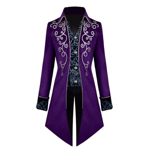 Steampunk Mantel - Vintage Men's Gothic Tailcoat, Vampire Jacket Steampunk, Men's Medial Costume Style | Klassischer Schwanz mit Revers für Halloween Cosplay Karneval Victorian Party -Veranstaltungen Steampunk Mantel - Vintage Men's Gothic Tailcoat, Vampire Jacket Steampunk, Men's Medial Costume Style | Klassischer Schwanz mit Revers für Halloween Cosplay Karneval Victorian Party -Veranstaltungen von Generic