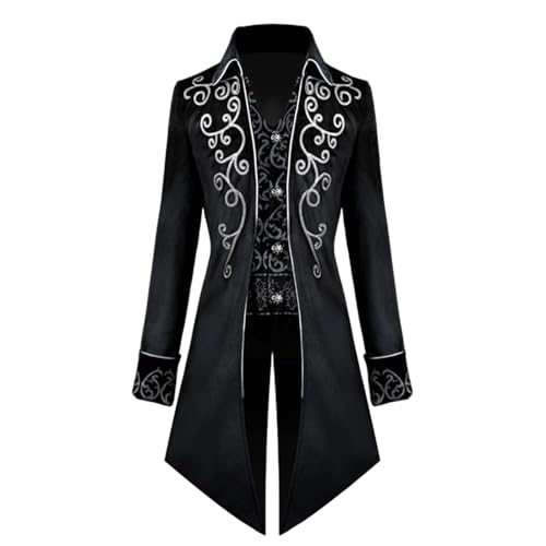 Steampunk Mantel - Vintage Men's Gothic Tailcoat, Vampire Jacket Steampunk, Men's Medial Costume Style | Klassischer Schwanz mit Revers für Halloween Cosplay Karneval Victorian Party -Veranstaltungen Steampunk Mantel - Vintage Men's Gothic Tailcoat, Vampire Jacket Steampunk, Men's Medial Costume Style | Klassischer Schwanz mit Revers für Halloween Cosplay Karneval Victorian Party -Veranstaltungen von Generic