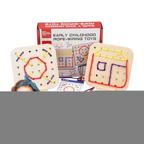 Steckdichtung für Kinderfarbe und Designerkennung, Werkzeuge für die Entwicklung der Hand-Koordination, Holzspielzeug mit Schnürsenkeln, Spielzeugform mit Schnürsenkeln, J von Generic