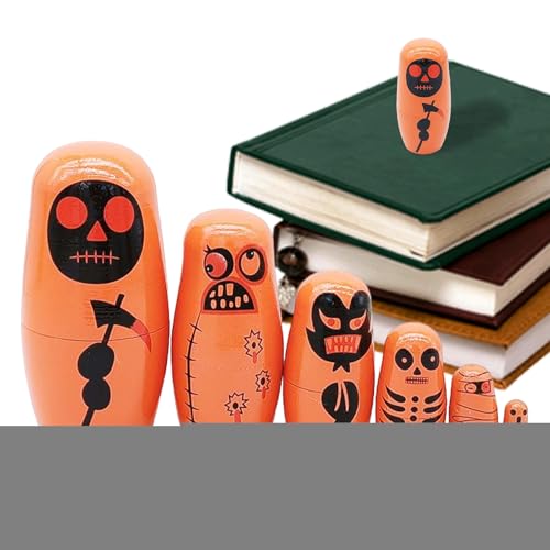 Steckpuppen Für Kleinkinder,6-teiliges Holz Halloween Nesting Dolls Set - Originelles Spielzeug Für Jugendliche Kinder Babys Familie Freunde Geschenkidee Steckpuppen Für Kleinkinder,6-teiliges Holz Halloween Nesting Dolls Set - Originelles Spielzeug Für Jugendliche Kinder Babys Familie Freunde Geschenkidee von Generic