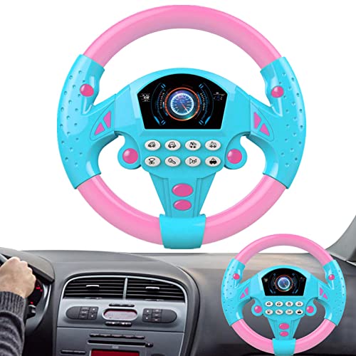 Steering Wheel Toy for Car - Simulation Steering Wheel Toy, Funny Kids Steering Wheel | Copilot Toy with Turn Signals, PVC Bag Packing Steering Wheel Toy for Boys and Girls, 7.87x1.97 in von Generic