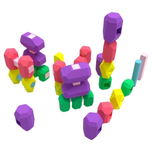 Steine stapeln für die Steine, Stapelspiel | Baustein-Set | Vorschul-Lernaktivitäten, sensorische Bausteine für Kinder von 3 bis 5 Jahren, von Generic