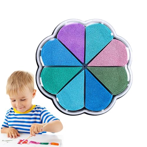 Stempelkissen, 8 Farben, waschbar, Blütenblattform, Kinder-Stempelkissen, Regenbogen-Stempelkissen, Stempelfarbe für Freunde und Familie, und Mädchen Stempelkissen, 8 Farben, waschbar, Blütenblattform, Kinder-Stempelkissen, Regenbogen-Stempelkissen, Stempelfarbe für Freunde und Familie, und Mädchen von Generic