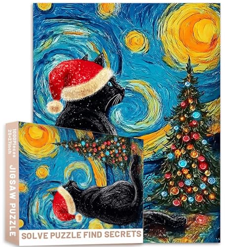 Sternennachtstil, Weihnachtsbaum-Puzzle, 1000 Teile, Erwachsene, 68,6 x 50,8 cm, bunt, DIY-Puzzles für Heimdekoration, Geschenke, Familienpuzzle, perfekt für Spieleabende Sternennachtstil, Weihnachtsbaum-Puzzle, 1000 Teile, Erwachsene, 68,6 x 50,8 cm, bunt, DIY-Puzzles für Heimdekoration, Geschenke, Familienpuzzle, perfekt für Spieleabende von Generic