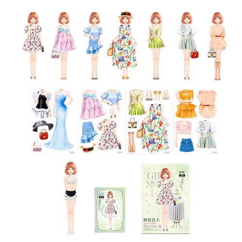 Stickerbuch zum Anziehen für Prinzessinnen, magnetische Puppen zum Anziehen, Papierbuch zum Anziehen – magnetische Prinzessin-Figur zum Ankleiden für Mädchen Stickerbuch zum Anziehen für Prinzessinnen, magnetische Puppen zum Anziehen, Papierbuch zum Anziehen – magnetische Prinzessin-Figur zum Ankleiden für Mädchen von Generic