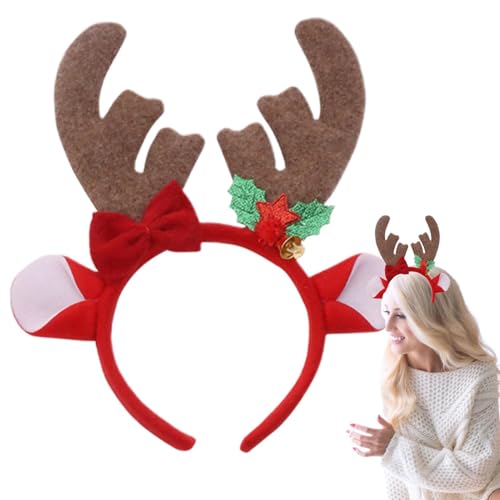 Stirnband aus Holz, Weihnachts-Stirnband aus Holz – Haarband mit Weihnachtsmotiv im Holzdesign, Zubehör für die Winterferien, saisonale modische Kopfbedeckung für Verabredungen von Generic