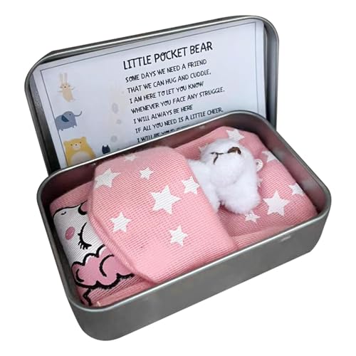 Stoff Bear in einem Bett in einer , ein weiches Spielzeug, in einer | Taschenbär Spielzeug als Geschenk für Freunde, Abschlussfeier, Bär für m von Generic