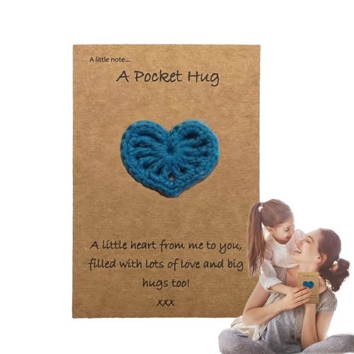 Stoffbeutel Herz, gehäkeltes Herzsackkuschelig,Gehäkelte Stofftasche Andenken - Handgemachte süße Tasche Stofftier Herz Grußkarte für Oma, Hochzeit, Jahresende Ermutigung von Generic