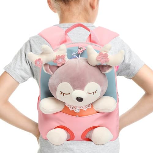 Stoffed Animal - Kleinkind - mit Abnehmbarer Rentierpuppe, süßer Kleinkind - | Small Animal Schoolbag, Kinder für die Kinderbibliothek für Erwachsene, die im Freien Klettern, Stoffed Animal - Kleinkind - mit Abnehmbarer Rentierpuppe, süßer Kleinkind - | Small Animal Schoolbag, Kinder für die Kinderbibliothek für Erwachsene, die im Freien Klettern, von Generic
