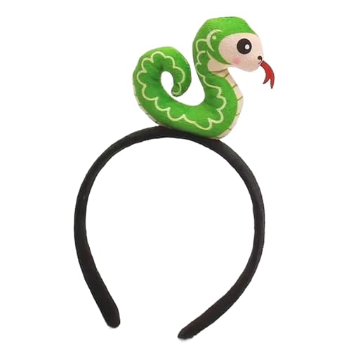 Stofftier Stirnband Schlange Kopfschmuck für Kostüm Cartoon Schlange Haarband 2025 Kostüm Haarschmuck Silvester von Generic