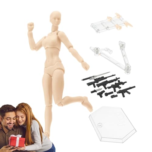 Stop-Motion-Figuren – Kunstmodell der menschlichen Figur | Künstlerpose-Modell, realistische Actionfiguren mit beweglichem Gelenk, kleines Figurenmodell mit Basis, Pos Stop-Motion-Figuren – Kunstmodell der menschlichen Figur | Künstlerpose-Modell, realistische Actionfiguren mit beweglichem Gelenk, kleines Figurenmodell mit Basis, Pos von Generic