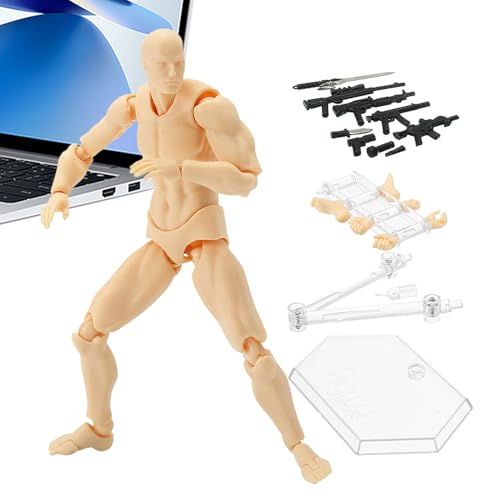 Stop-Motion-Künstlerfigur – Bewegliches Actionfigurenmodell mit vollbeweglichen Gelenken | Kleines Kunstmodell zum Zeichnen, für Animation, Fotografie und Basteln, als Deko für Zuhause von Generic