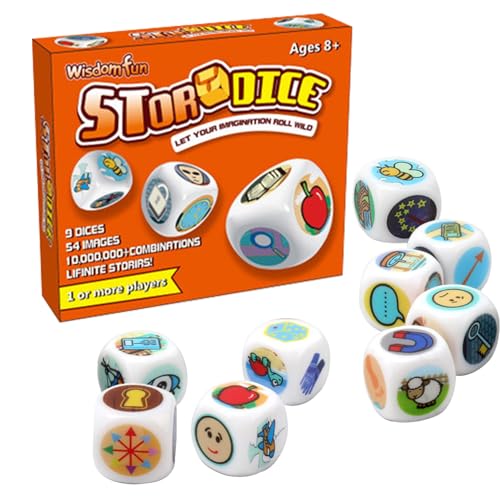 Storytelling Cubes - Satz von 9 Würfeln mit 54 phantasievollen Icons für kreatives Spiel, Lernspiel für Kinder Erwachsene | Familienreisen Spaß, Gruppenaktivität, Klassenzimmer-Tools von Generic