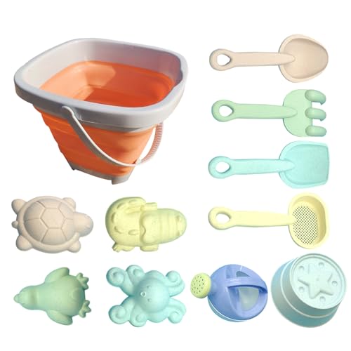Strandsandspiele - Faltbarer Eimer für Kinder, Outdoor-Spielset | 11-teiliges Spielzeug-Set für Tierform, Rechen, Sieb, Wasserkocher, Strandwerkzeuge Strandsandspiele - Faltbarer Eimer für Kinder, Outdoor-Spielset | 11-teiliges Spielzeug-Set für Tierform, Rechen, Sieb, Wasserkocher, Strandwerkzeuge von Generic