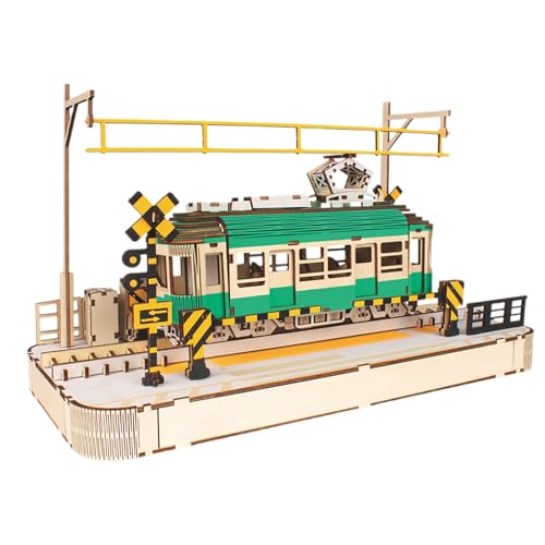 Straßenbahnmodellbausätze - Modellbausätze aus Holz für klassische Straßenbahn der Stadt für Erwachsene, Bausatz Modellbausatz Mechanische Puzzles von Generic