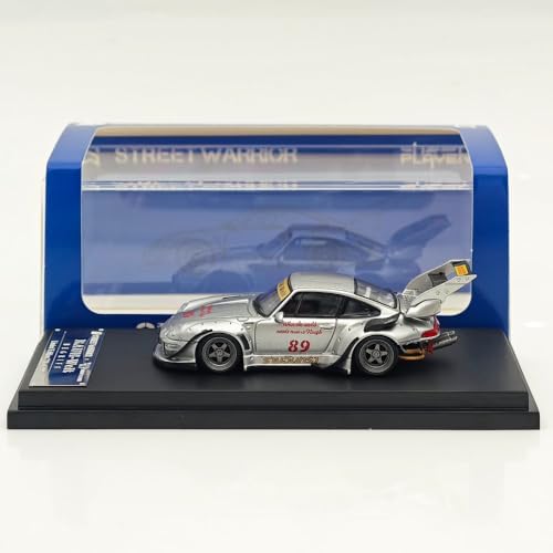 Street Warrior SW 1:64 RWB 993 RAUH-Welt #89 Wide Body Modification Silver Diecast Modellauto Limited Collection (High Tail) von Generic