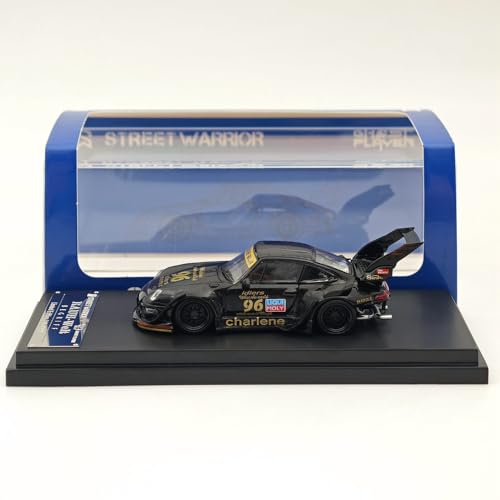 Street Warrior SW 1:64 für RWB 993 Charlene HIGH Tail Wing #96 Black Diecast Fahrzeug Spielzeug Modelle Sammlung Auto Geschenk von Generic
