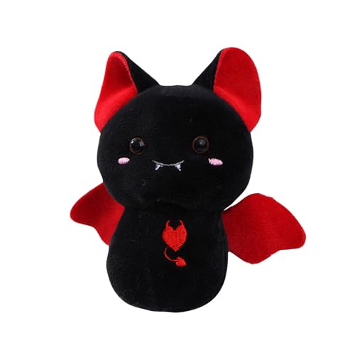 Süße Halloween-Katze aus Plüsch – Niedliche Teufel-Katze als kuschelige Tierfigur | Flauschiges Stofftier als Deko für Halloween-Party, Kinderzimmer & Sammler (Black) von Generic