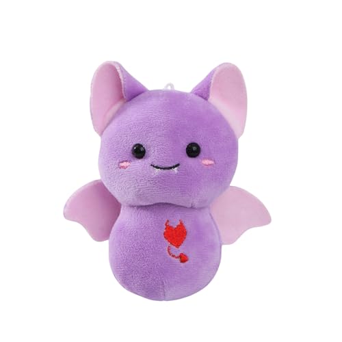 Süße Halloween-Katze aus Plüsch – Niedliche Teufel-Katze als kuschelige Tierfigur | Flauschiges Stofftier als Deko für Halloween-Party, Kinderzimmer & Sammler (Purple) von Generic