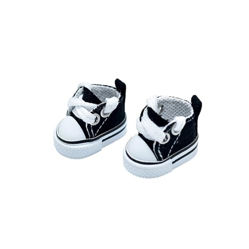 Süße Puppenschuhe für Puppen 2025 Neue Mini-Schuhe für Puppen 17 cm Kleidungszubehör Mini-Fingerschuhe für Puppenzubehör Anziehsachen Einzigartiger Stil KzW856 (Black, 3.5x2cm) von Generic