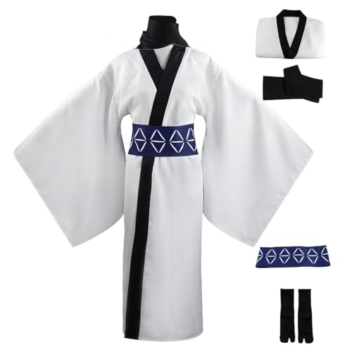 Sukuna Cosplay Anime Kimono Japanisches Kostüm Für Frauen Männer (White,XXL) von Generic